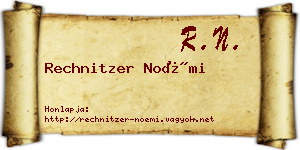 Rechnitzer Noémi névjegykártya